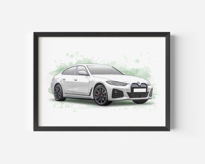 Personalised BMW i4 Art Print