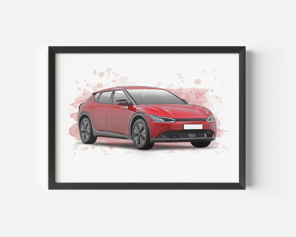 Personalised KIA EV6 Art Print