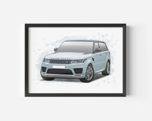 Personalised Range Rover Sport Art Print