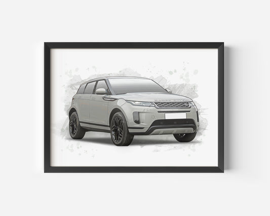 Personalised Range Rover Evoque Art Print