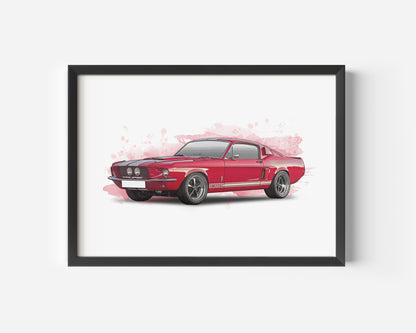 Personalised Ford Shelby GT500 Art Print