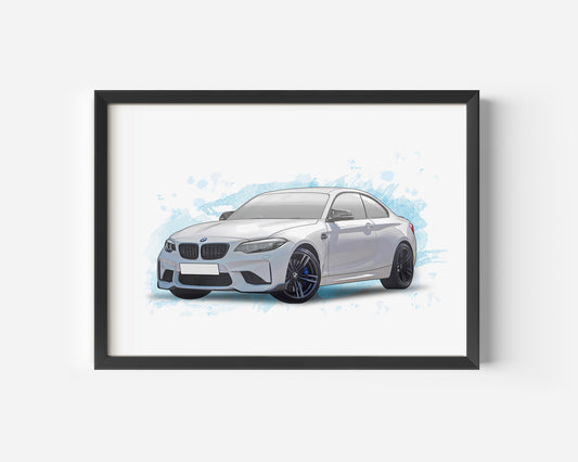 Personalised BMW M2 Art Print