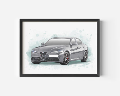 Personalised Alfa Romeo Giulia Art Print