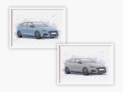 Personalised Hyundai i30n Art Print