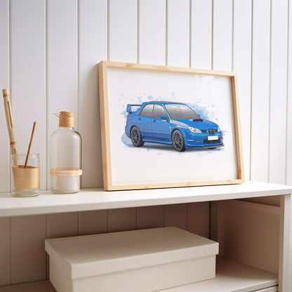 Personalised Subaru Impreza MK2 Art Print